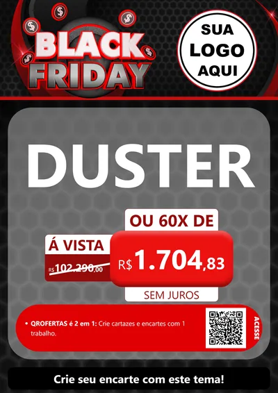 Modelo de Cartaz para Cartaz A4 Vertical com o tema Black Friday para Concessionaria de Carros