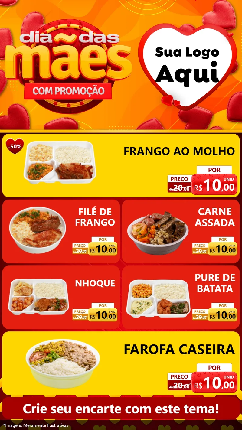 Modelo de TV para TV Vertical com o tema Dia das Mães com Promoção para Restaurante