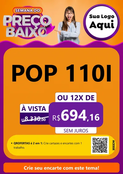 Modelo de Cartaz para Cartaz A4 Vertical com o tema Semana do Preço Baixo para Concessionaria de Motos