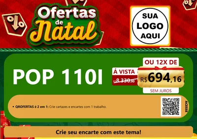 Modelo de Cartaz para Cartaz A4 Horizontal com o tema Ofertas de Natal para Concessionaria de Motos