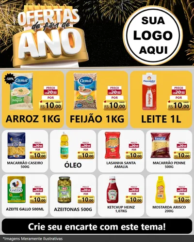 Modelo de Rede Social para Feed Instagram com o tema Ofertas de Fim de Ano para Supermercado