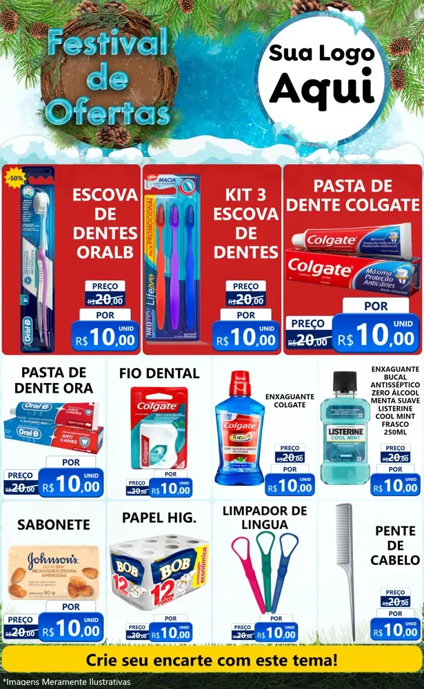 Modelo de Encarte para Encarte Grande com o tema Festival de Ofertas - Inverno para Higiene Pessoal