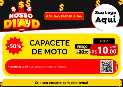 Modelo de Cartaz para Cartaz A4 Horizontal com o tema Nosso Dia D para Moto peças