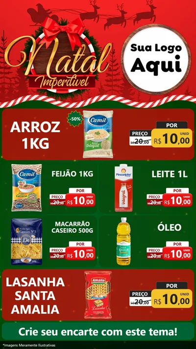 Modelo de TV para TV Vertical com o tema Natal Imperdível para Supermercado