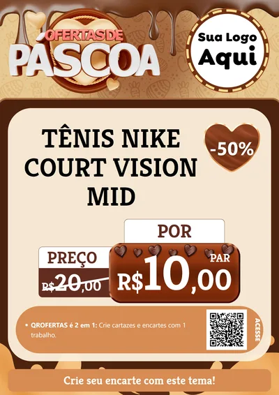 Modelo de Cartaz para Cartaz A4 Vertical com o tema Ofertas de Páscoa para Calçados
