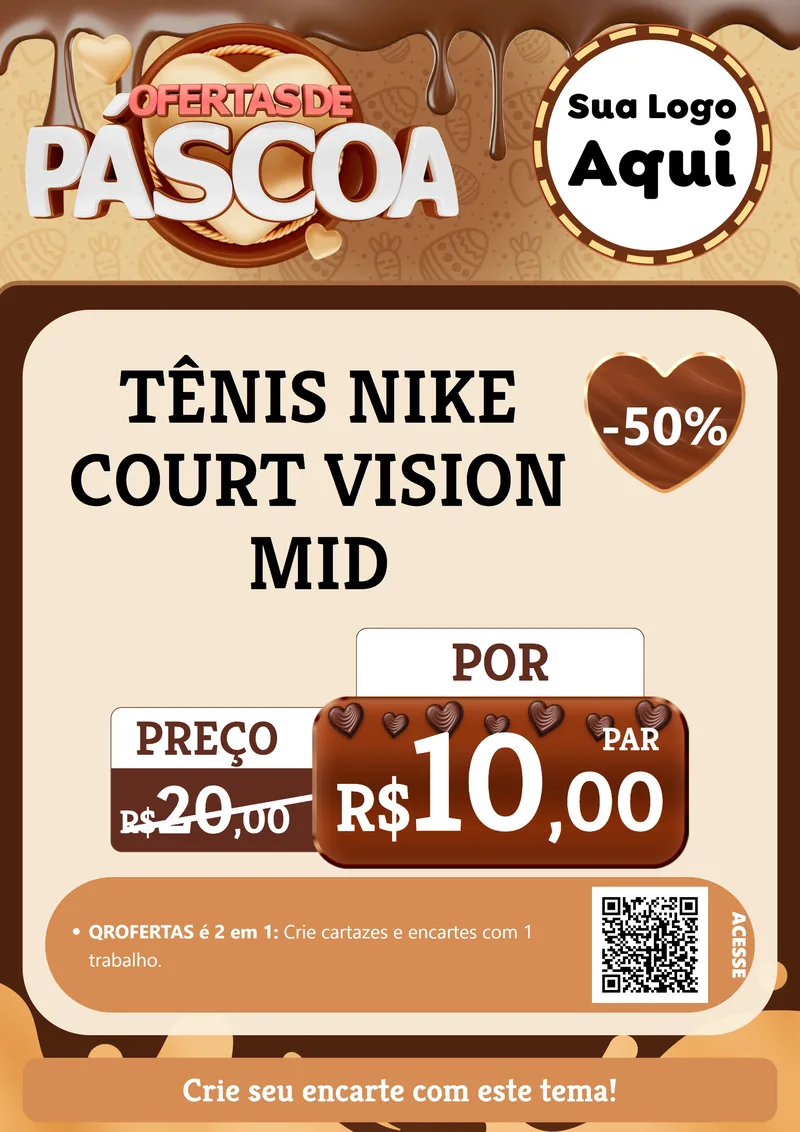 Modelo de Cartaz para Cartaz A4 Vertical com o tema Ofertas de Páscoa para Calçados