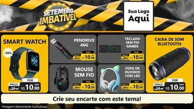 Modelo de TV para TV Horizontal com o tema Setembro Imbatível para Informática