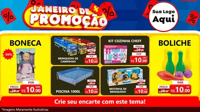 Modelo de TV para TV Horizontal com o tema Janeiro de Promoção para Brinquedos