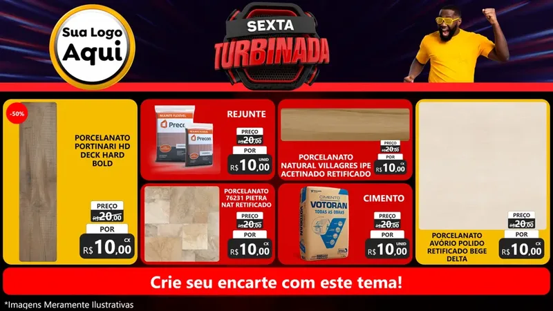 Modelo de TV para TV Horizontal com o tema Sexta Turbinada para Pisos e revestimentos