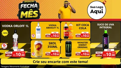 Modelo de TV para TV Horizontal com o tema Operação Fecha Mês para Distribuidora de bebidas