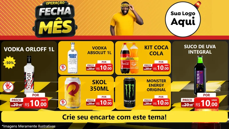 Modelo de TV para TV Horizontal com o tema Operação Fecha Mês para Distribuidora de bebidas