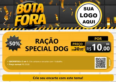 Modelo de Cartaz para Cartaz A4 Horizontal com o tema Bota Fora para Pet Shop