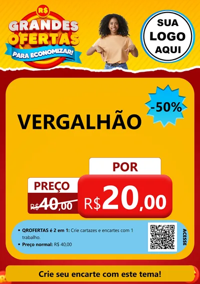 Modelo de Cartaz para Cartaz A4 Vertical com o tema Grandes Ofertas Para Economizar! para Ferragens