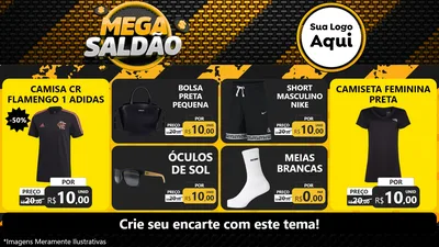 Modelo de TV para TV Horizontal com o tema Mega Saldão para Roupas e acessórios
