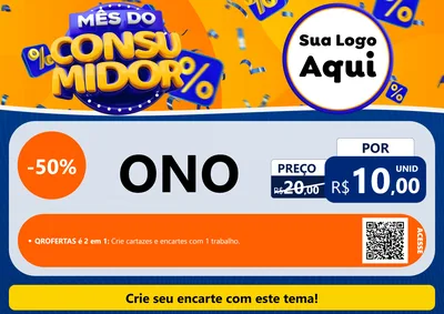 Modelo de Cartaz para Cartaz A4 Horizontal com o tema Mês do Consumidor para Óticas