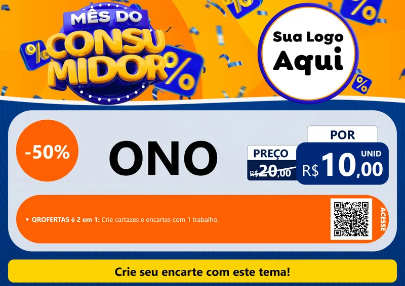 Modelo de Cartaz para Cartaz A4 Horizontal com o tema Mês do Consumidor para Óticas
