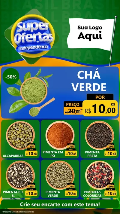 Modelo de Rede Social para Stories com o tema Super Ofertas de Independência para Produtos Naturais
