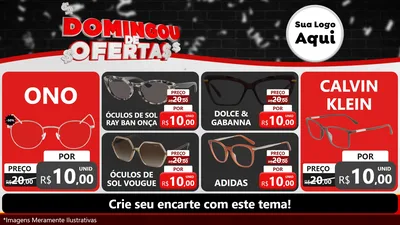 Modelo de TV para TV Horizontal com o tema Domingou de Ofertas para Óticas