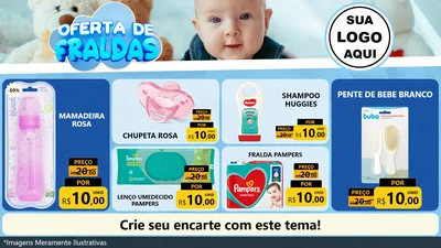 Modelo de TV para TV Horizontal com o tema Oferta de Fraldas para Bebês