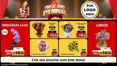 Modelo de TV para TV Horizontal com o tema Fim de Ano Premiado para Floricultura e jardim