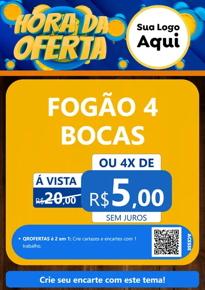 Modelo de Cartaz para Cartaz A4 Vertical com o tema Hora da Oferta para Móveis e Eletro