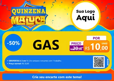 Modelo de Cartaz para Cartaz A4 Horizontal com o tema Quinzena Maluca para Água e gás