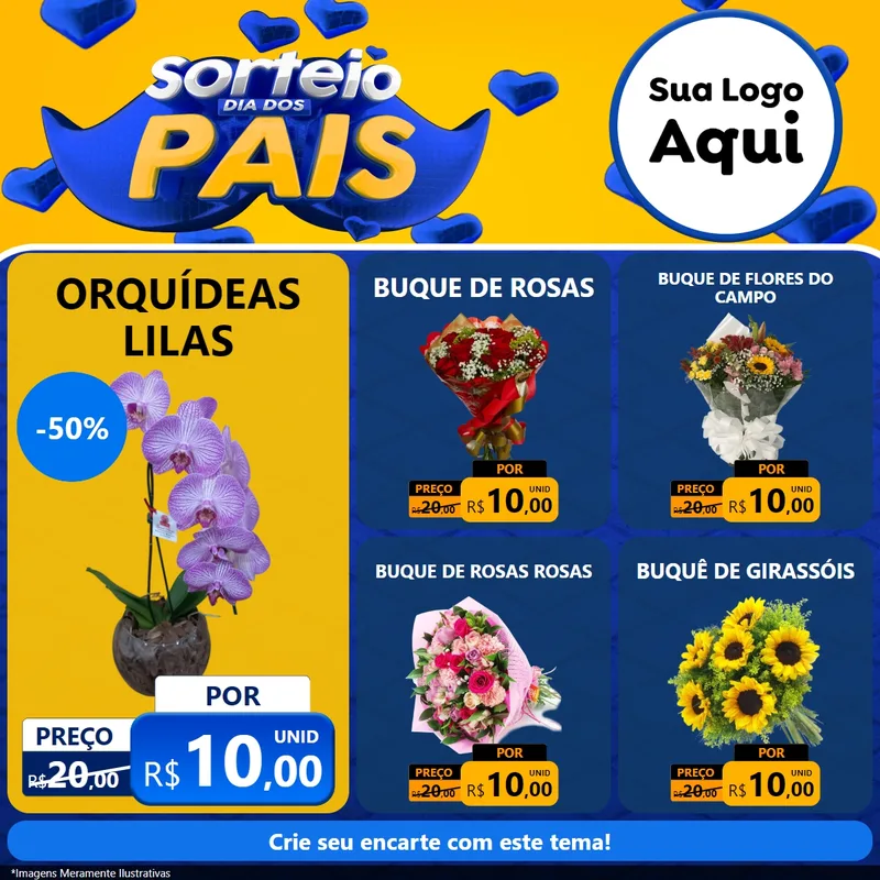 Modelo de Rede Social para Feed Facebook com o tema Sorteio Dia dos Pais para Floricultura e jardim