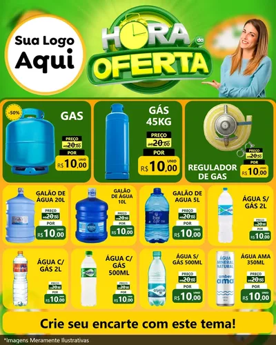 Modelo de Rede Social para Feed Instagram com o tema Hora da Oferta para Água e gás