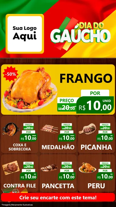 Modelo de Rede Social para Stories com o tema Dia do Gaúcho para Assados