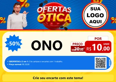 Modelo de Cartaz para Cartaz A4 Horizontal com o tema Ofertas da Ótica para Óticas