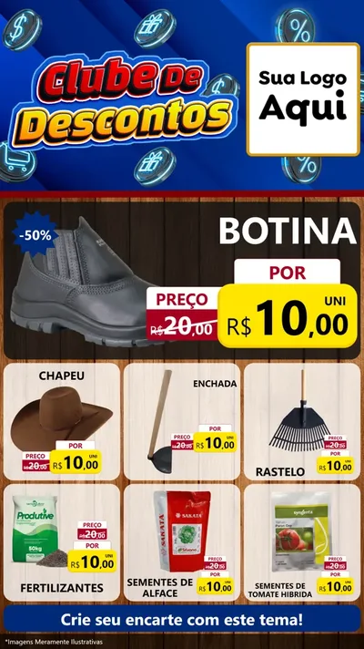 Modelo de Rede Social para Stories com o tema Clube de Descontos para Agropecuária