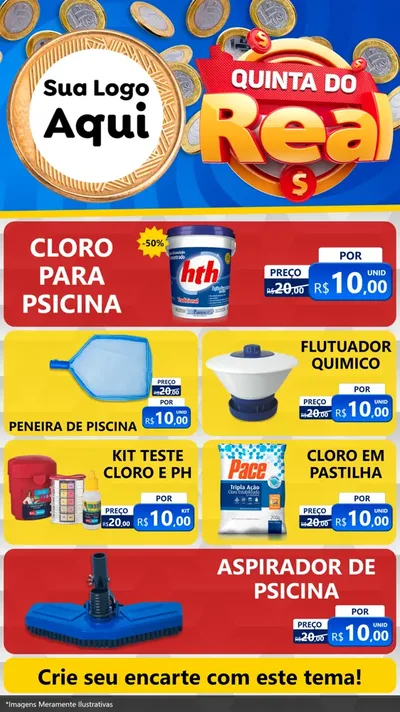 Modelo de TV para TV Vertical com o tema Quinta do Real para Produtos para Piscina
