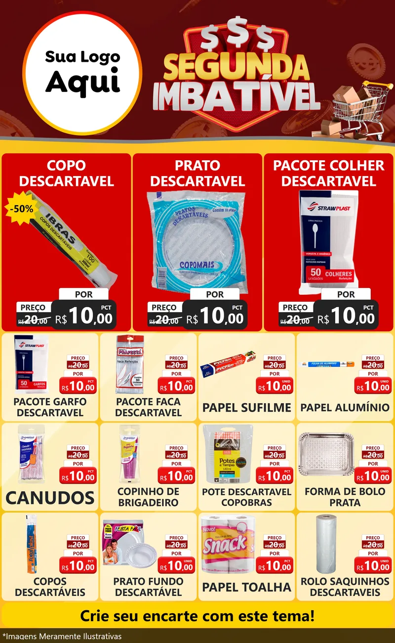 Modelo de Encarte para Encarte Grande com o tema Segunda Imbatível para Embalagens