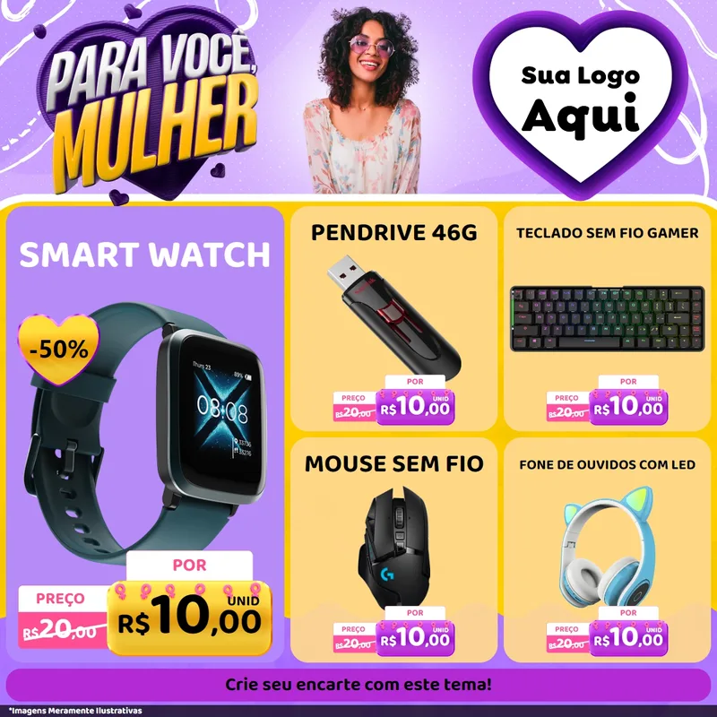 Modelo de Rede Social para Feed Facebook com o tema Para Você, Mulher para Informática
