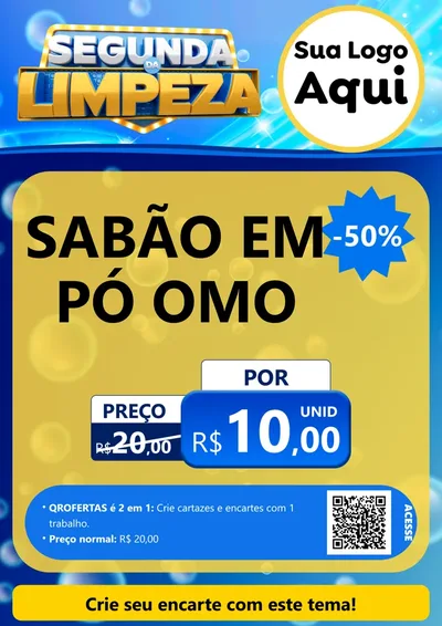 Modelo de Cartaz para Cartaz A4 Vertical com o tema Segunda da Limpeza para Produtos de Limpeza