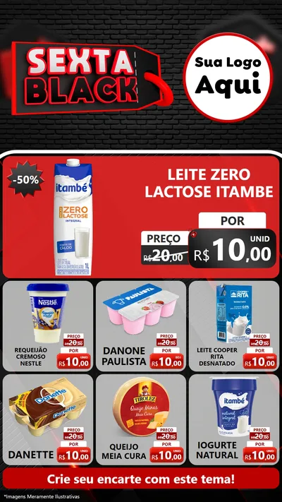 Modelo de Rede Social para Stories com o tema Sexta Black para Frios e Laticínios