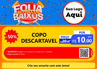 Modelo de Cartaz para Cartaz A4 Horizontal com o tema Folia de Preços Baixos para Embalagens