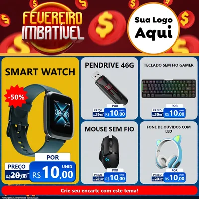 Modelo de Rede Social para Feed Facebook com o tema Fevereiro Imbatível para Informática