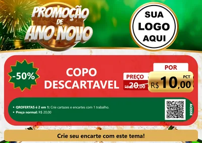 Modelo de Cartaz para Cartaz A4 Horizontal com o tema Promoção de Ano Novo para Embalagens