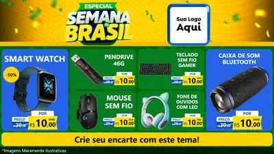 Modelo de TV para TV Horizontal com o tema Especial Semana do Brasil para Informática