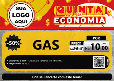 Modelo de Cartaz para Cartaz A4 Horizontal com o tema Quinta da Economia para Água e gás