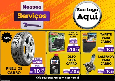 Modelo de Encarte para Encarte A4 Horizontal com o tema Nossos Serviços para Auto peças