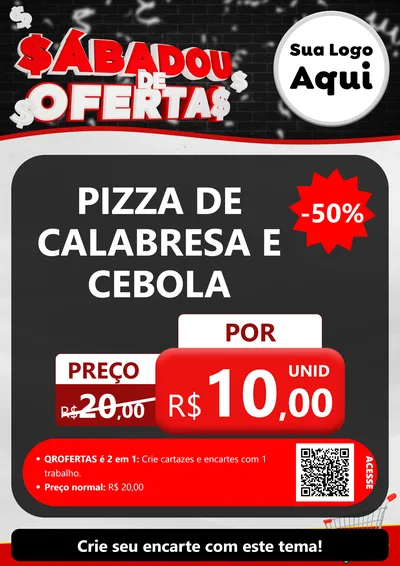 Modelo de Cartaz para Cartaz A4 Vertical com o tema Sabadou de Ofertas para Pizzaria