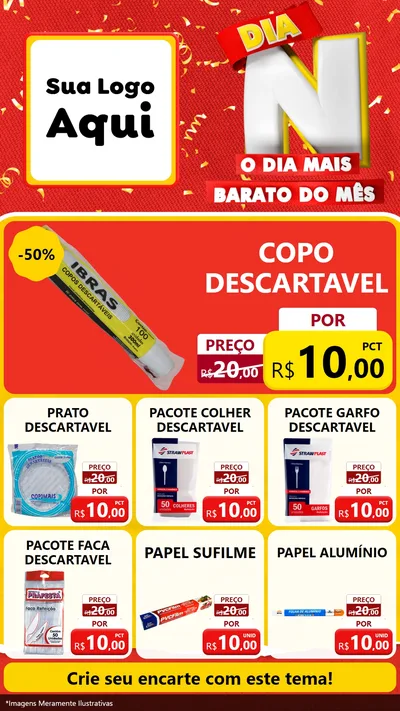 Modelo de Rede Social para Stories com o tema Dia N o Dia Mais Barato do Mês para Embalagens