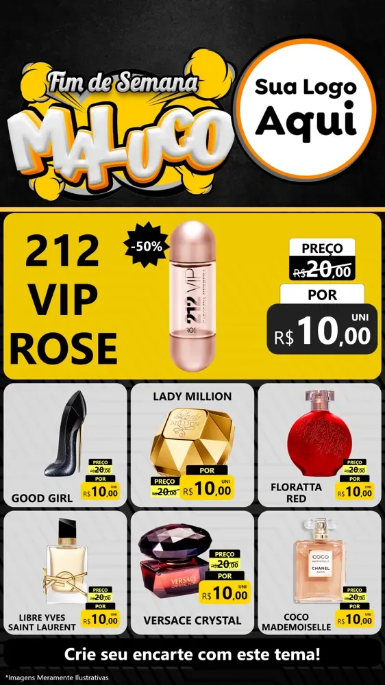 Modelo de Rede Social para Stories com o tema Fim de Semana Maluco para Perfumes