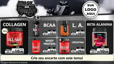 Modelo de TV para TV Horizontal com o tema Black dos Sonhos para Suplementos alimentares