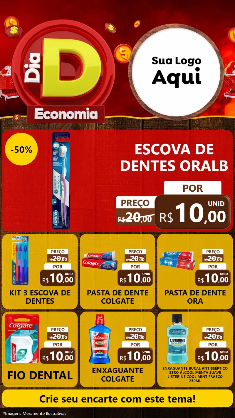 Modelo de Rede Social para Stories com o tema Dia D Economia para Higiene Pessoal