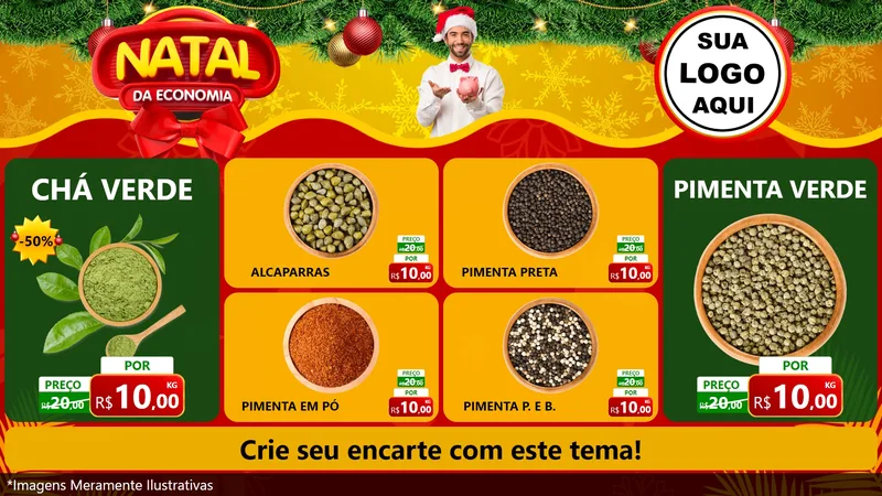 Modelo de TV para TV Horizontal com o tema Natal da Economia para Produtos Naturais