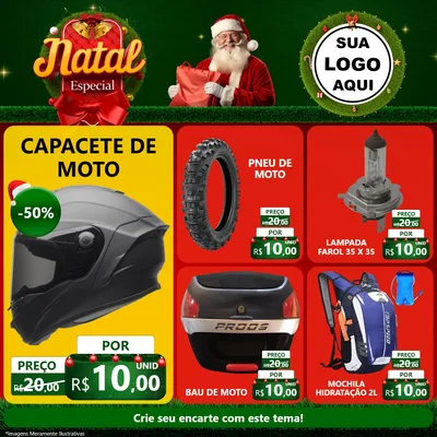 Modelo de Rede Social para Feed Facebook com o tema Natal Especial para Moto peças