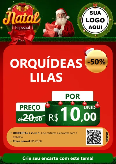 Modelo de Cartaz para Cartaz A4 Vertical com o tema Natal Especial para Floricultura e jardim